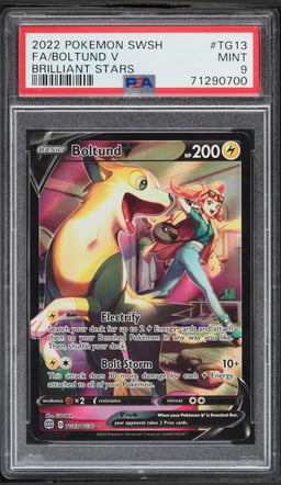 2022 Pokemon Sword & Shield Brilliant Stars Full Art Boltund V #TG13 PSA 9 MINT