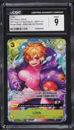 2024 One Piece 500 Years In The Future Alt Art Parallel SR Lilith #OP07-111 CGC 9 MINT