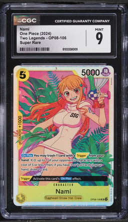 2024 One Piece Two Legends SR Nami #OP08-106 CGC 9 MINT