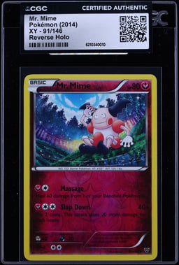 2014 Pokemon XY Reverse Holo Mr. Mime #91 CGC AUTH