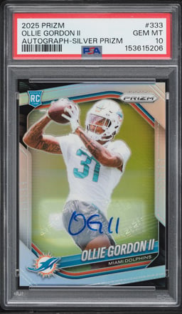 2025 Panini Prizm Silver Ollie Gordon II ROOKIE AUTO #333 PSA 10 GEM MINT