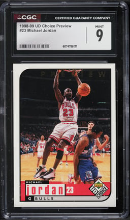 1998 Upper Deck Choice Preview Michael Jordan #23 CGC 9 MINT