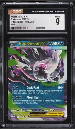 2026 Pokemon Mega Evolution Pitch Black Holo Mega Darkrai EX #48 CGC 9 MINT