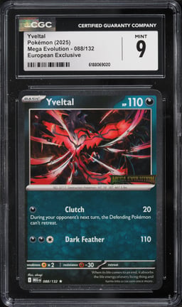 2025 Pokemon Mega Evolution European Exclusive Yveltal #88 CGC 9 MINT