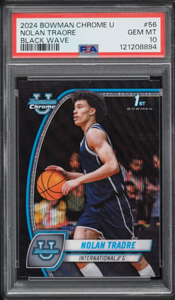 2024 Bowman Chrome University Black Wave Nolan Traore ROOKIE #56 PSA 10 GEM MINT