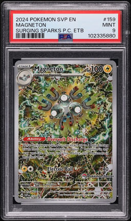2024 Pokemon SV Black Star Promo Surging Sparks Center Magneton #159 PSA 9 MINT
