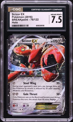 2016 Pokemon XY BREAKpoint Holo Scizor EX #76 CGC 7.5 NRMT+
