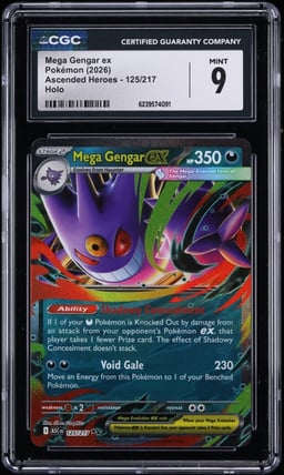 2026 Pokemon Mega Evolution Ascended Heroes Holo Mega Gengar Ex #125 CGC 9 MINT