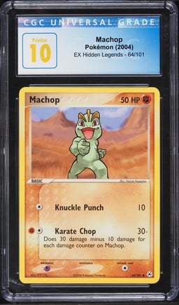 2004 Pokemon EX Hidden Legends Machop #64 CGC 10 PRISTINE