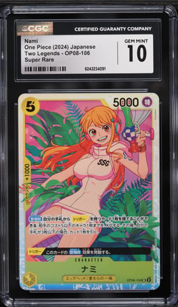 2024 One Piece Japanese Two Legends SR Nami #OP08-106 CGC 10 GEM MINT