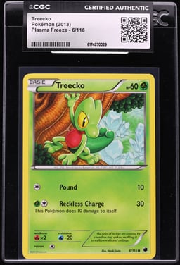 2013 Pokemon Black & White Plasma Freeze Treecko #6 CGC AUTH