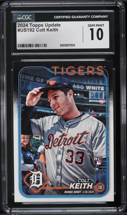 2024 Topps Update Colt Keith ROOKIE #US192 CGC 10 GEM MINT