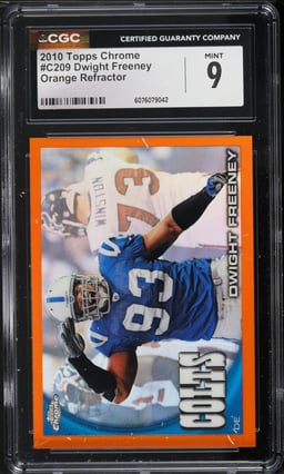 2010 Topps Chrome Orange Refractor Dwight Freeney #C209 CGC 9 MINT