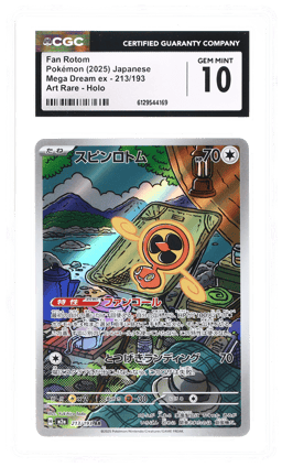 2025 Pokemon Mega Dream Ex Japanese Art Rare Fan Rotom #213 CGC 10