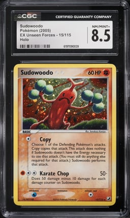 2005 Pokemon EX Unseen Forces Holo Sudowoodo #15 CGC 8.5 NM-MT+