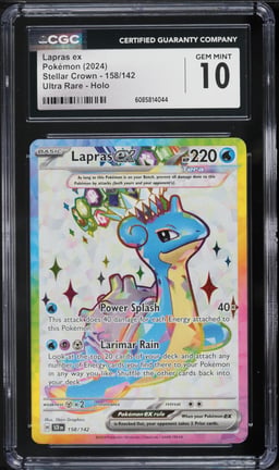 2024 Pokemon SV Stellar Crown Full Art Lapras ex #158 CGC 10 GEM MINT