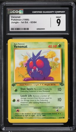 1999 Pokemon Jungle 1st Edition Venonat #63 CGC 9 MINT