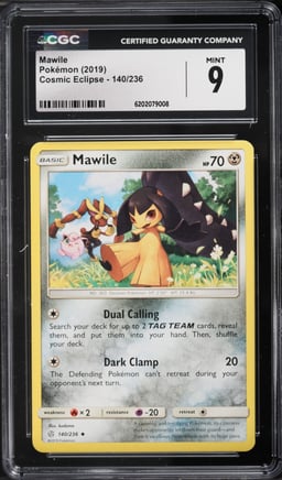 2019 Pokemon Sun & Moon Cosmic Eclipse Mawile #140 CGC 9 MINT