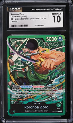 2026 One Piece Starter Deck: Green Leader Roronoa Zoro #OP12-020 CGC 10 GEM MINT