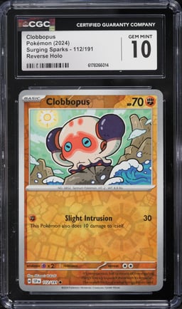 2024 Pokemon SV Surging Sparks Reverse Holo Clobbopus #112 CGC 10 GEM MINT