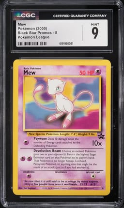 2000 Pokemon League Black Star Promo Mew #8 CGC 9 MINT