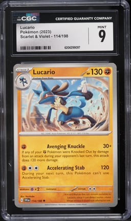 2023 Pokemon Scarlet & Violet Lucario #114 CGC 9 MINT