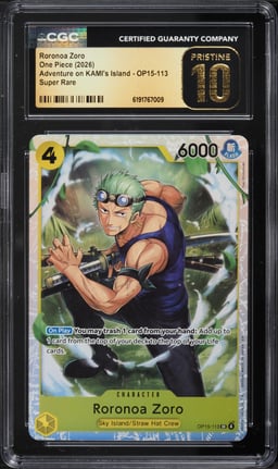 2026 One Piece Adventure On KAMI's Island SR Roronoa Zoro #OP15-113 CGC 10 PRISTINE