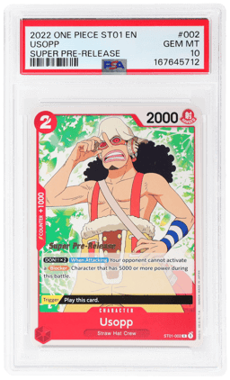 2022 One Piece Starter Deck Straw Hat Crew Super Pre Release Usopp #ST01-002 PSA 10