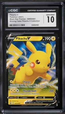 2021 Pokemon Sword & Shield Promo Shining Fates Collection Pikachu V #SWSH061 CGC 10 GEM MINT