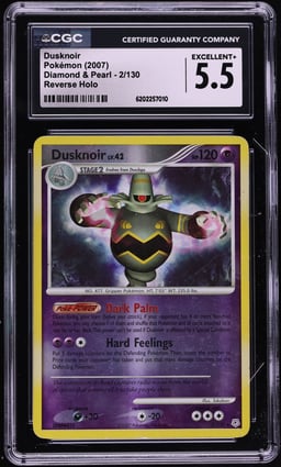 2007 Pokemon Diamond & Pearl Reverse Holo Dusknoir #2 CGC 5.5 EX+