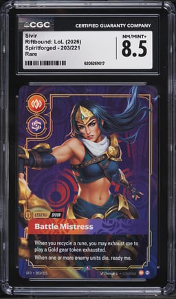 2026 Riftbound League Of Legends LoL Spiritforged Sivir #203 CGC 8.5 NM-MT+