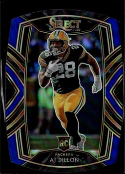 2020 AJ Dillon #265 Select Blue Prizm Die Cut