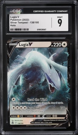 2022 Pokemon Sword & Shield Silver Tempest Holo Lugia V #138 CGC 9 MINT