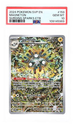 2024 Pokemon Scarlet and Violet Black Star Promo Surging Sparks Elite Trainer Box Magneton #159 PSA 10