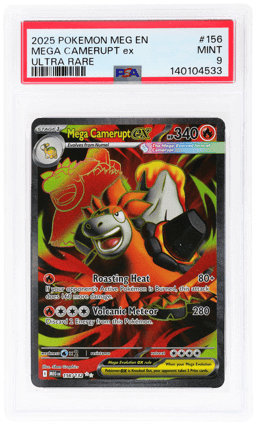 2025 Pokemon Mega Evolution Ultra Rare Mega Camerupt Ex #156 PSA 9