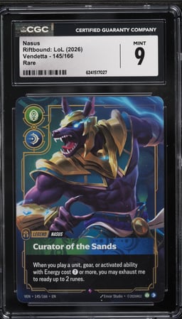 2026 Riftbound League Of Legends LoL Vendetta Nasus #145 CGC 9 MINT