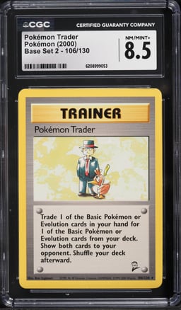 2000 Pokemon Base Set 2 Pokemon Trader #106 CGC 8.5 NM-MT+
