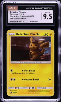2019 Pokemon Black Star Promo Theatrical Release Detective Pikachu CGC 9.5 MINT+