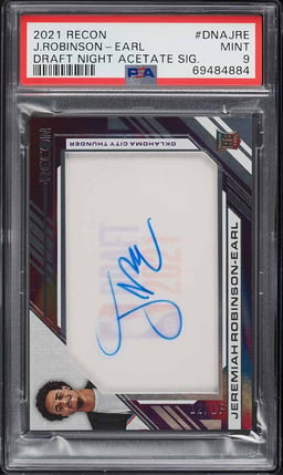 2021 Panini Recon Draft Night Acetate Jeremiah Robinson-Earl RC AUTO /16 PSA 9