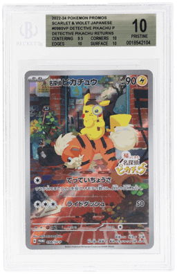 2023 Pokemon Scarlet and Violet Promo Japanese Early Purchase Bonus Detective Pikachu #098SVP BGS 10