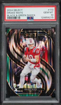 2024 Select Premier Level Black & Green Shock Drake Maye ROOKIE #113 PSA 10 GEM MINT