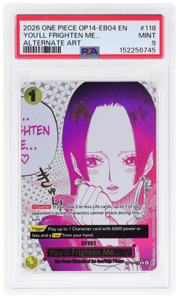 2026 One Piece the Azure Sea's Seven Alternate Art You'Ll Frighten Me #OP14118 PSA 9