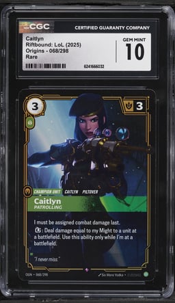 2025 Riftbound League Of Legends LoL Origins Caitlyn #068 CGC 10 GEM MINT