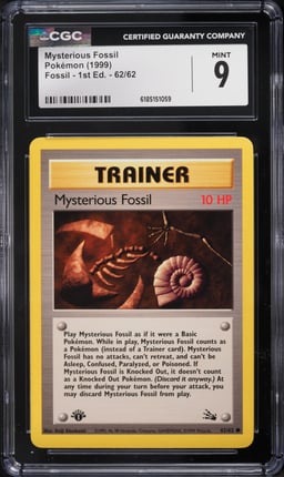 1999 Pokemon Fossil 1st Edition Mysterious Fossil #62 CGC 9 MINT