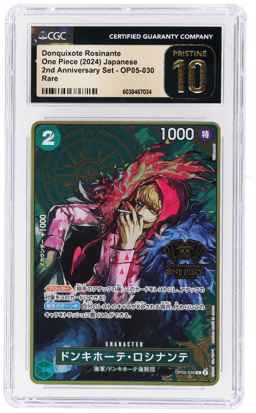 2024 One Piece Card Game Promos 2nd Anniversary Set Japanese Rare Donquixote Rosinante #OP05030 CGC PRI