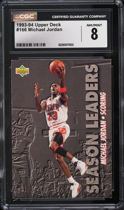 1993 Upper Deck Basketball Michael Jordan #166 CGC 8 NM-MT