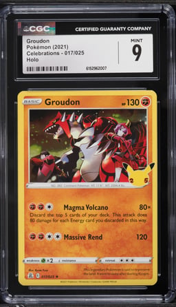2021 Pokemon Sword & Shield Celebrations Holo Groudon #17 CGC 9 MINT