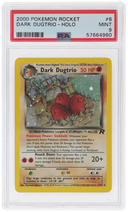 2000 Pokemon Team Rocket Holo Dark Dugtrio #6 PSA 9