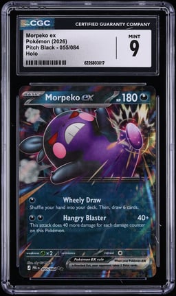 2026 Pokemon Mega Evolution Pitch Black Holo Morpeko Ex #55 CGC 9 MINT