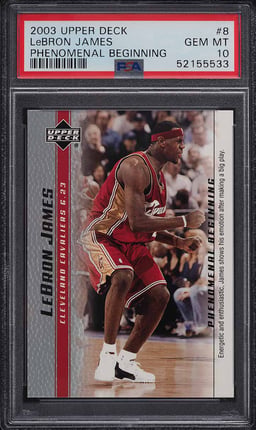 2003 Upper Deck Phenomenal Beginning LeBron James ROOKIE RC #8 PSA 10 GEM MINT